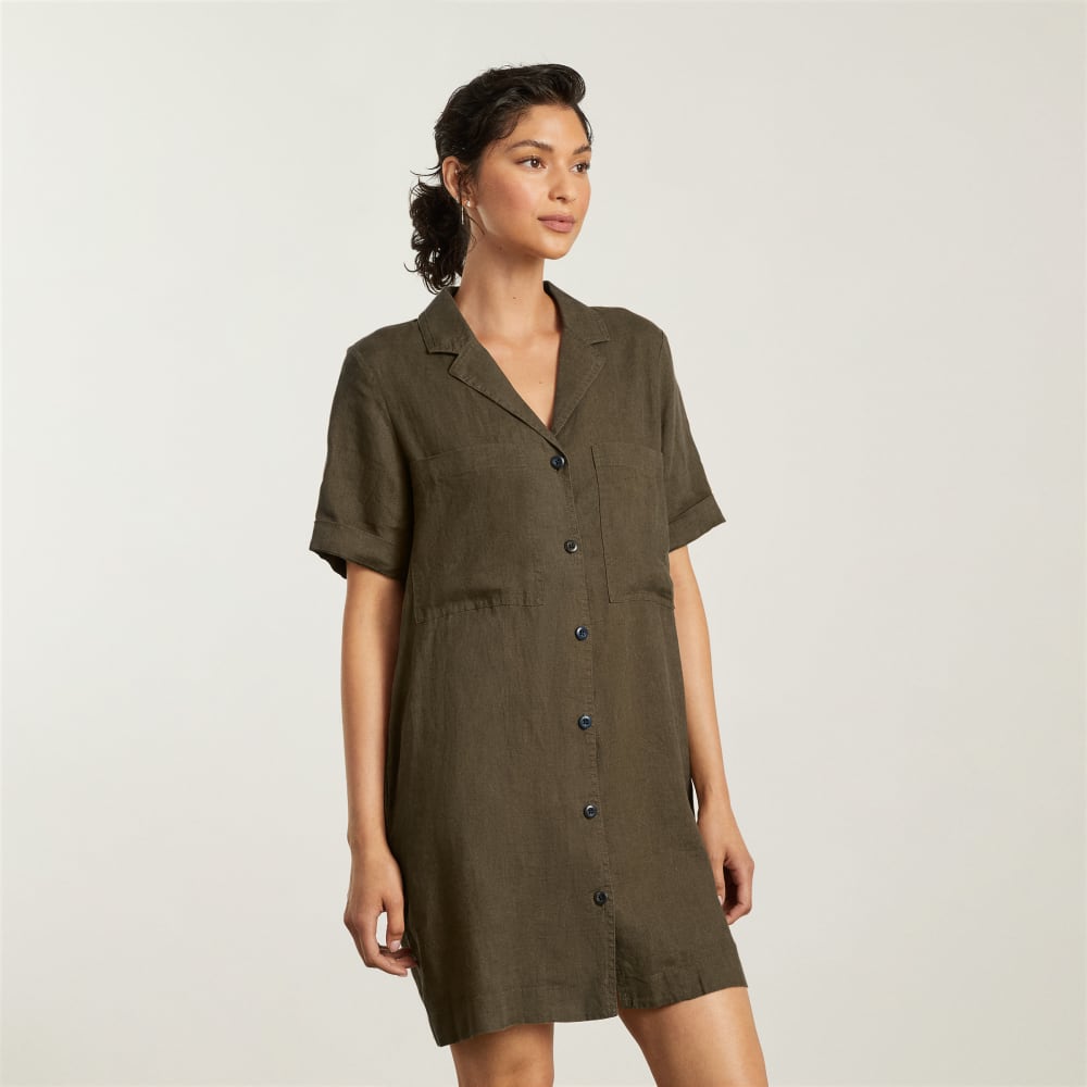 The Linen Workwear Dress | Beech