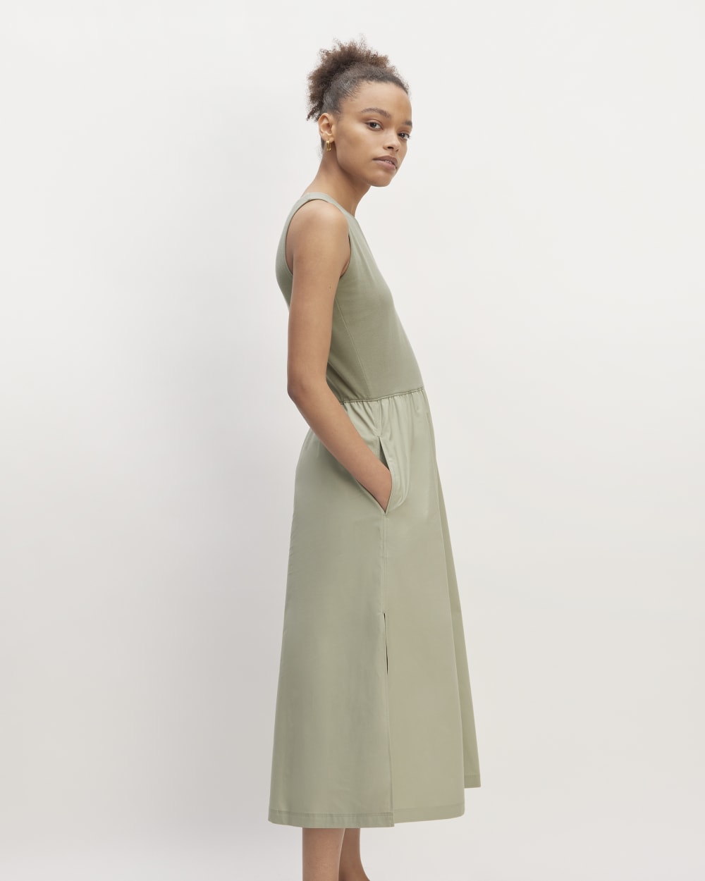 The Supima® High-Neck Riviera Dress | Sage Green