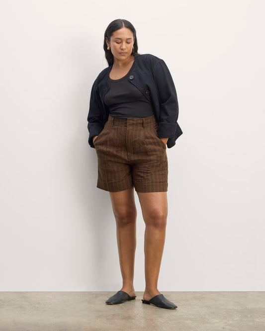 The Linen Way-High® Drape Short | Cocoa / Black