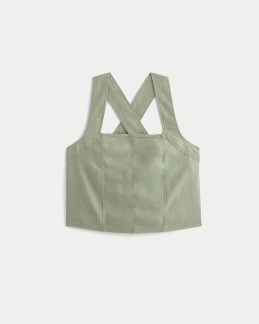 The Crossback Tank in Linen | Seagrass