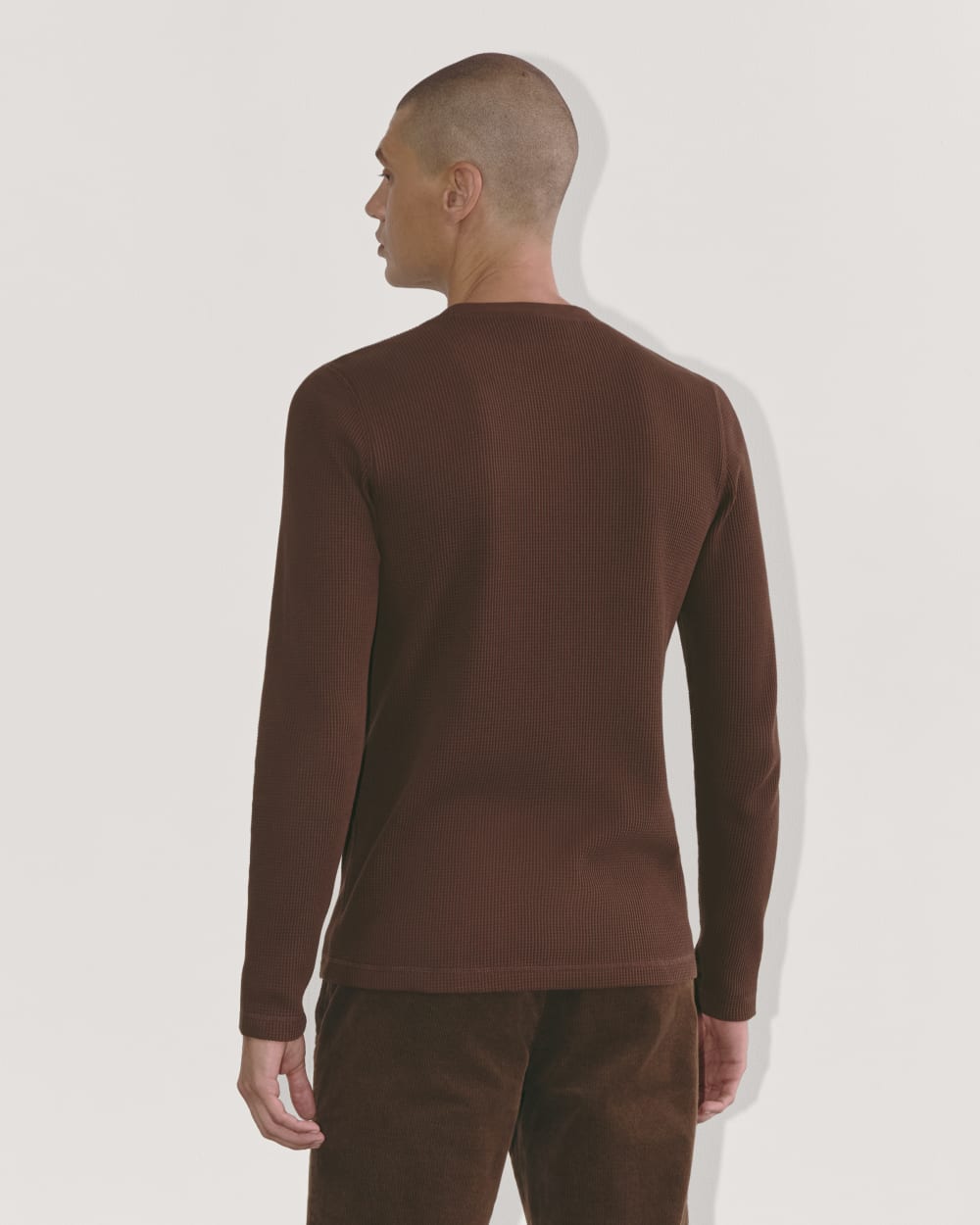 The Waffle Long-Sleeve Crew | Dark Mahogany