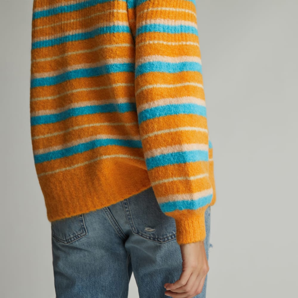 The SuperFuzz Alpaca Oversized Crew | Turmeric Stripe