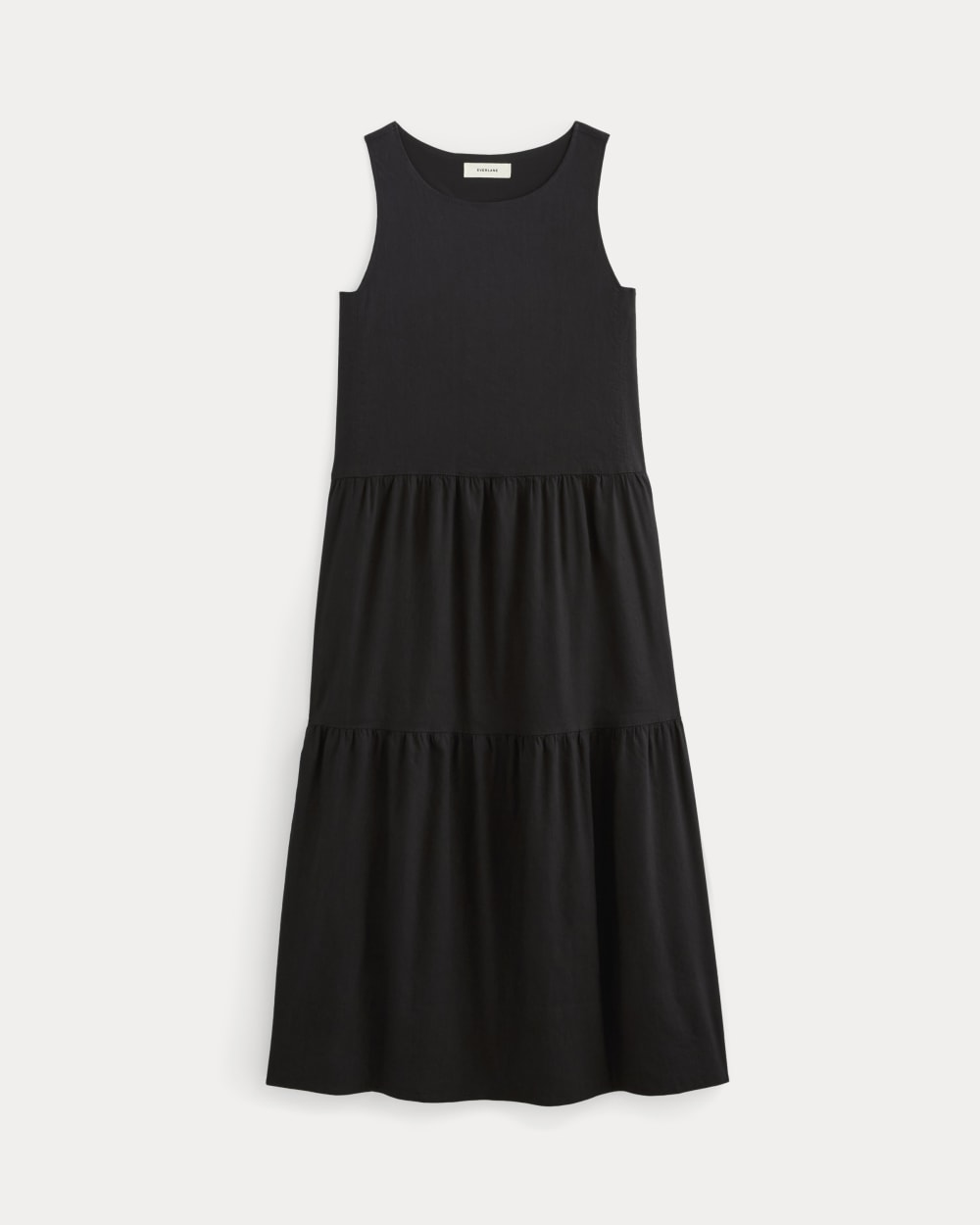 The Tiered Dress in Stretch Linen | Black