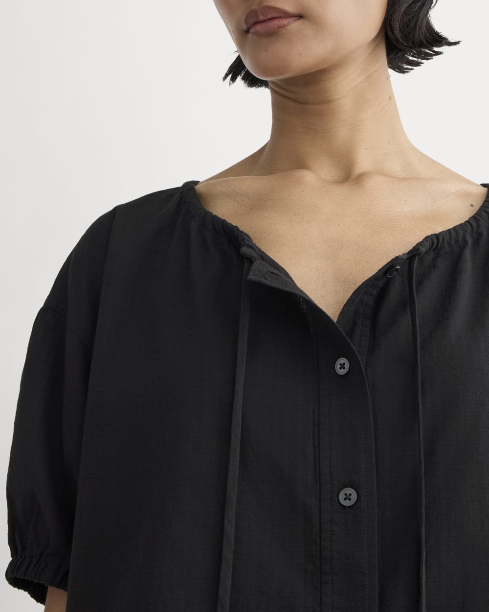 The Gauze Button-Up | Black