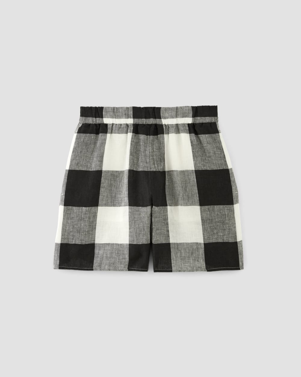 The Linen Easy Short | Bone / Black Check