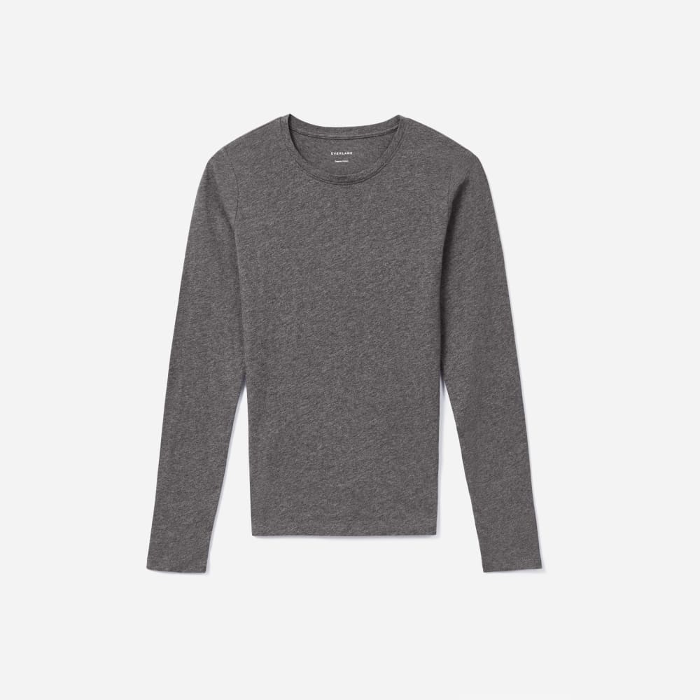 The Organic Cotton Long-Sleeve Crew | Charcoal