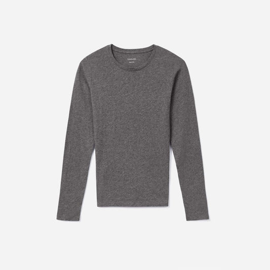 The Organic Cotton Long-Sleeve Crew | Charcoal