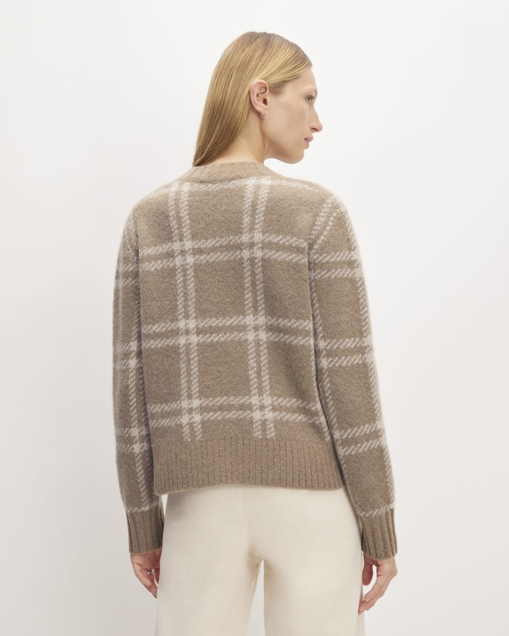 The Alpaca Cropped Crewneck Sweater | Wheat / Lightest Taupe