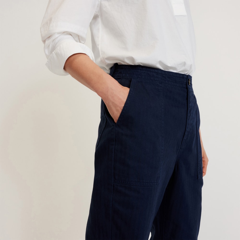 The Organic Cotton Herringbone Pant | Navy