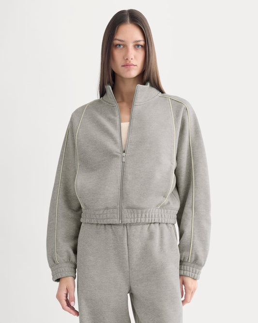 Luxe Fleece Track Jacket | Vintage Heather Grey