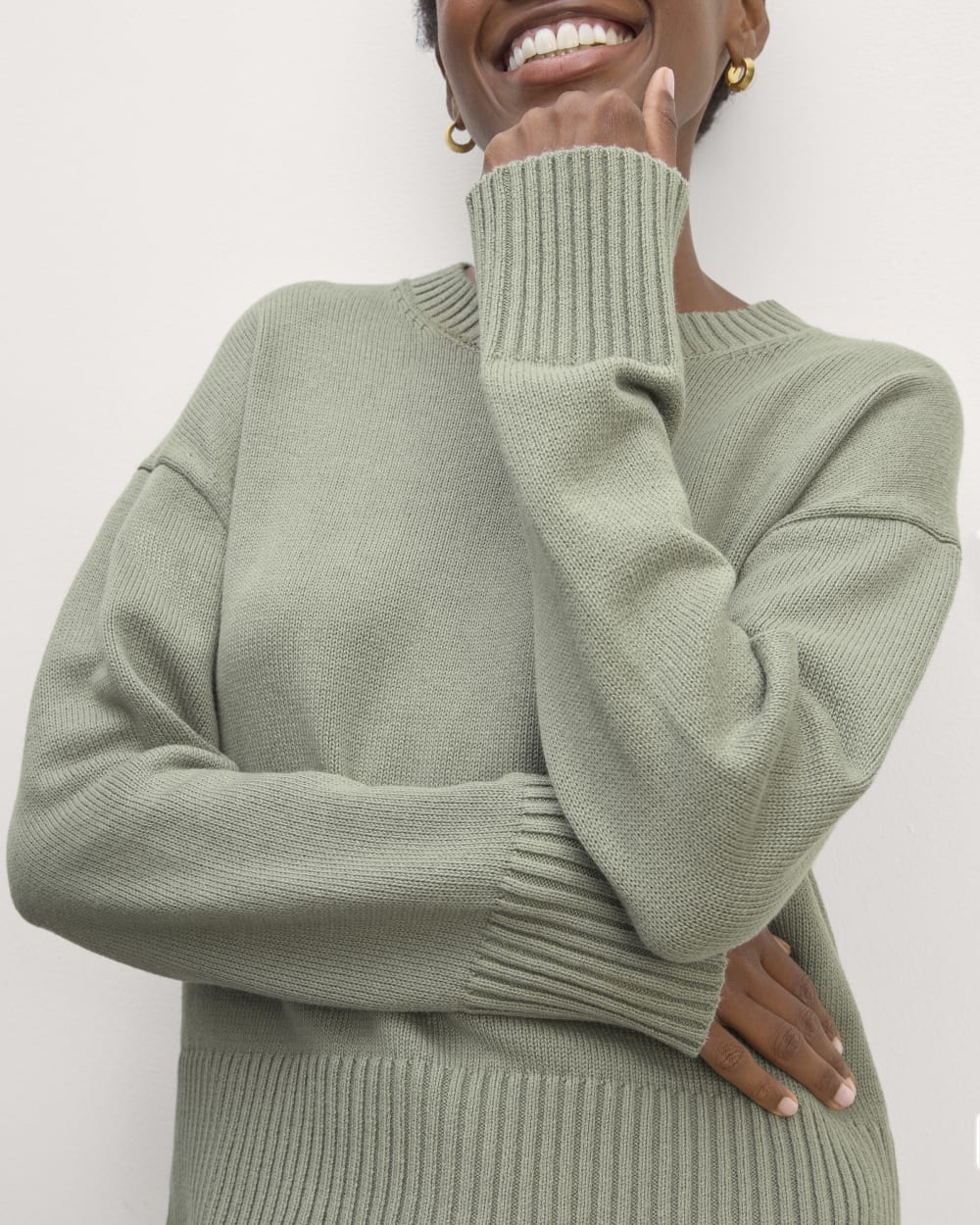 The Boxy Sweater in Everyday Cotton | Sage Green