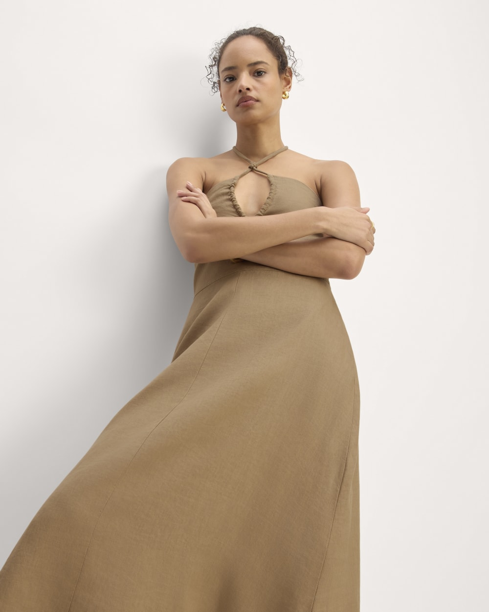 The Linen Halter-Neck Dress | Tiger's Eye