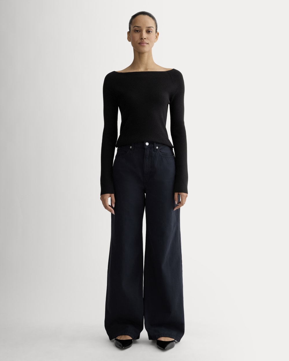 The Knit Boatneck Top | Black