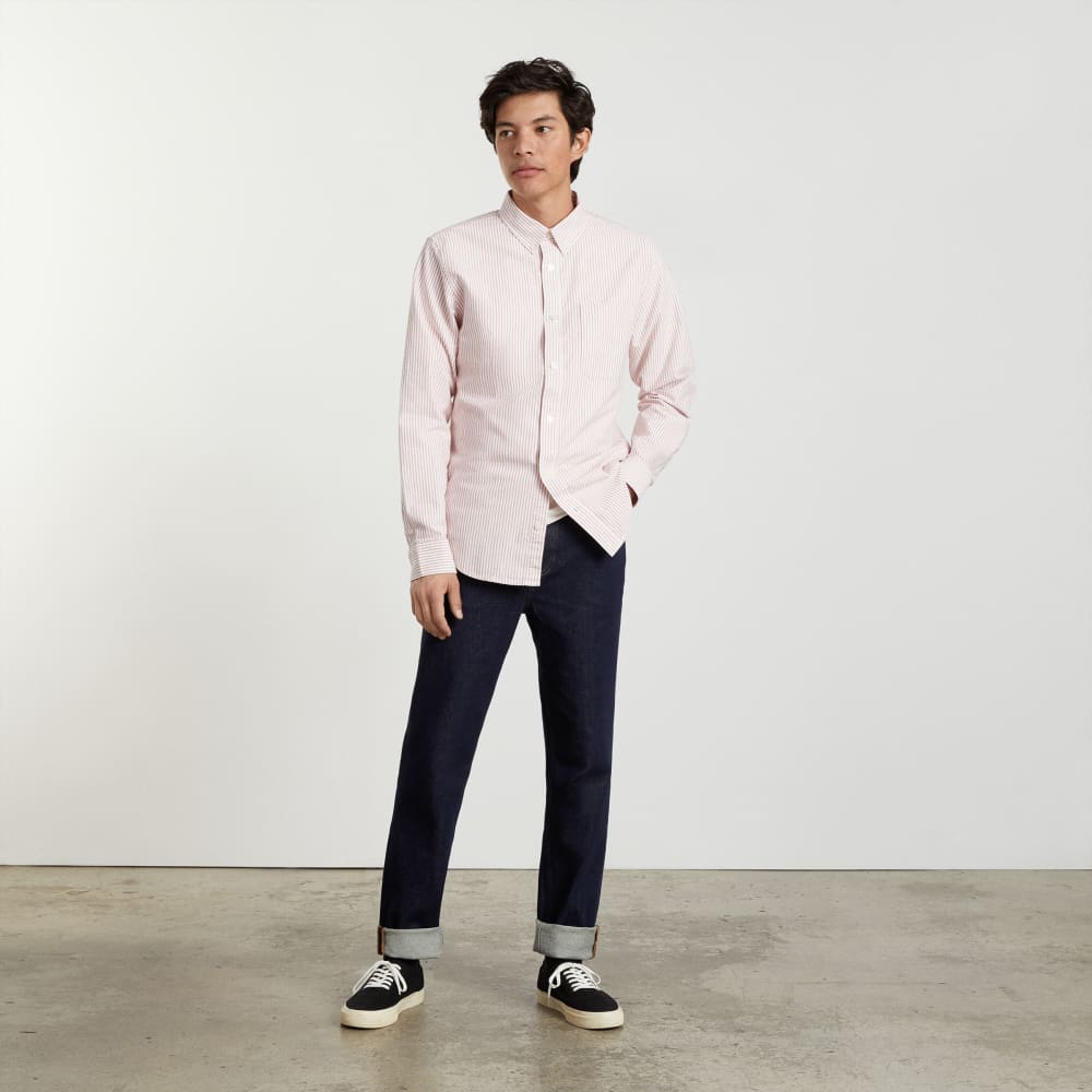 The Slim-Fit Japanese Oxford | Red / White | Regular