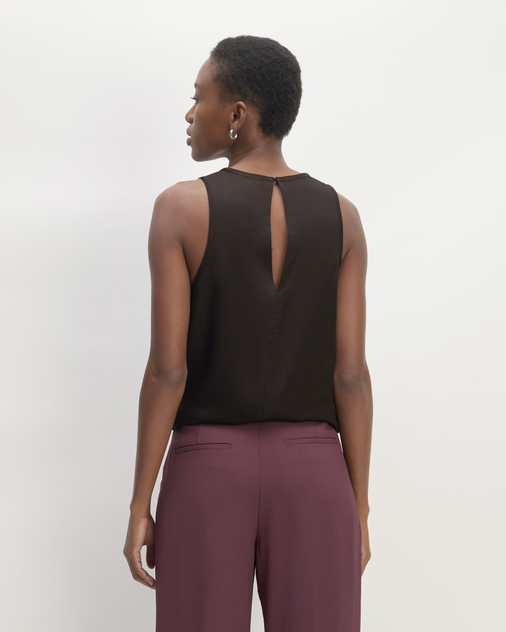 The Satin Racerback Top | Black