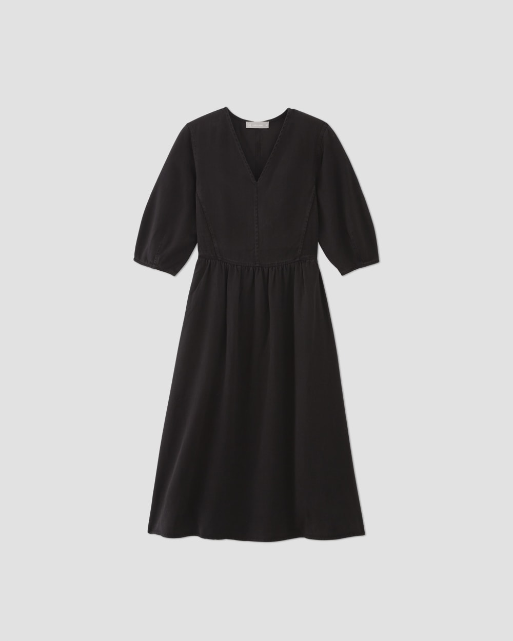 The TENCEL™ Puff-Sleeve Dress | Black