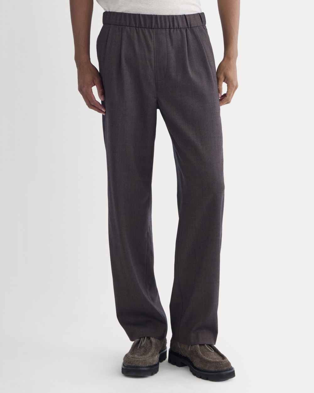 Pleated Trouser in Tailor Twill | Heathered Fudge