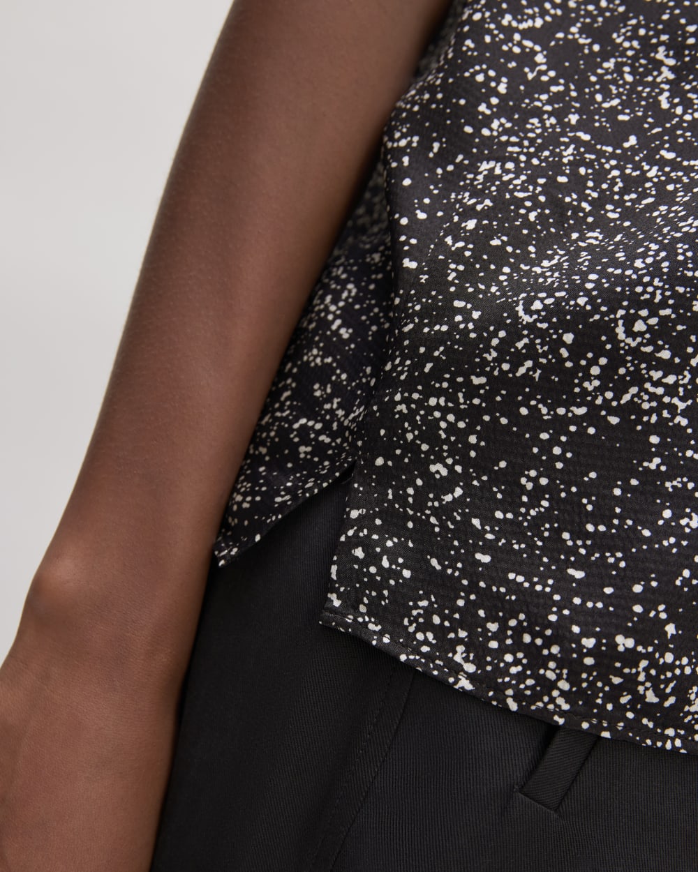 The Satin Racerback Top | Black Moonsplatter