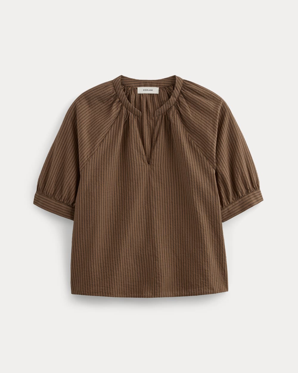 The Gauze Gathered Top | Carob Brown / Black