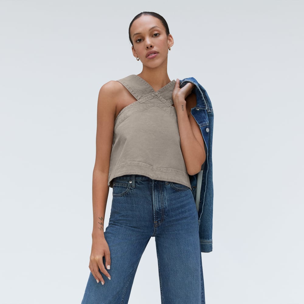 The Cross-Front Apron Top | Clay