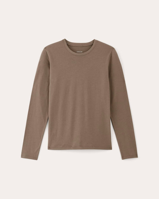 The Slim Long-Sleeve Crew in Essential Cotton | Clay