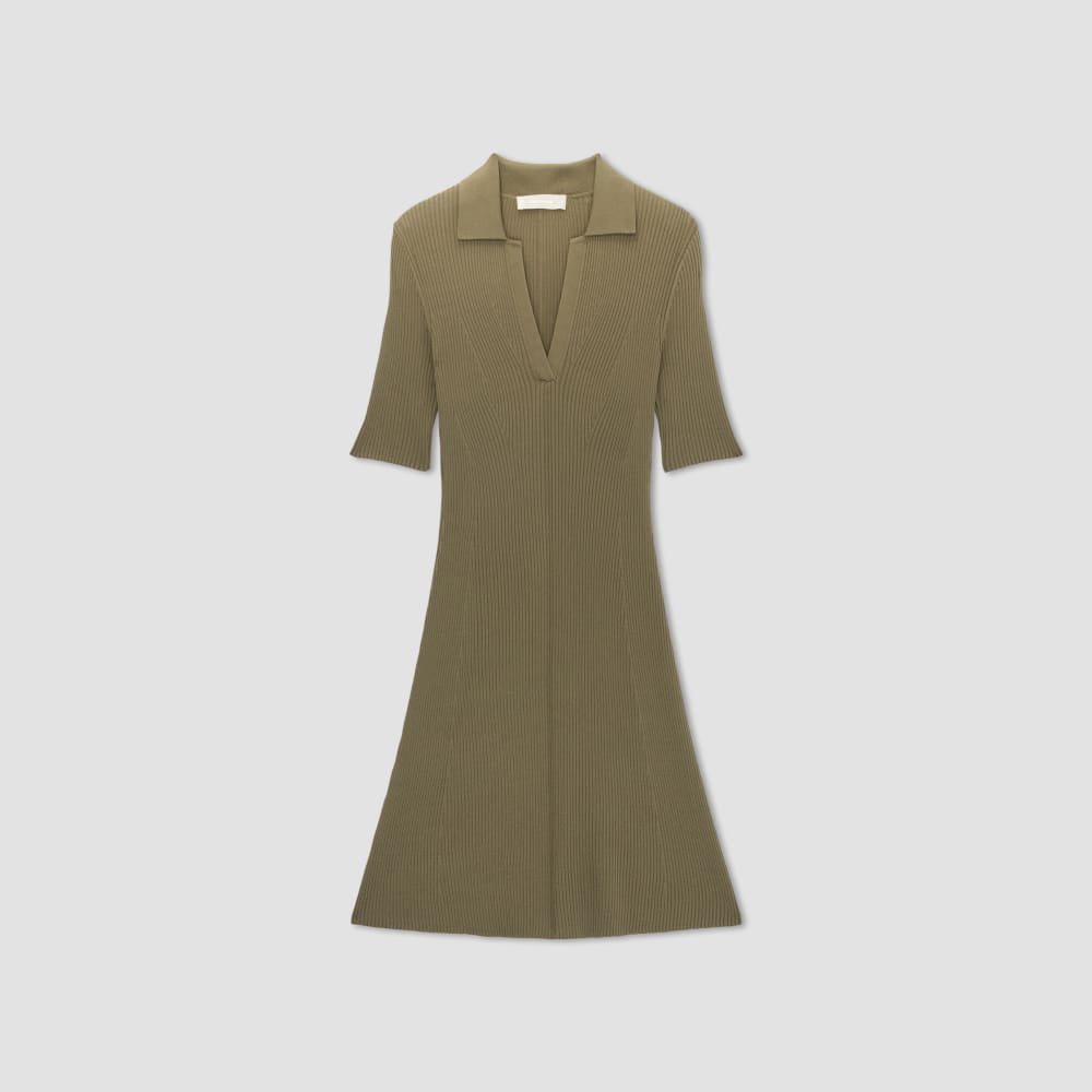 The Ribbed Short-Sleeve Polo Dress | Kalamata