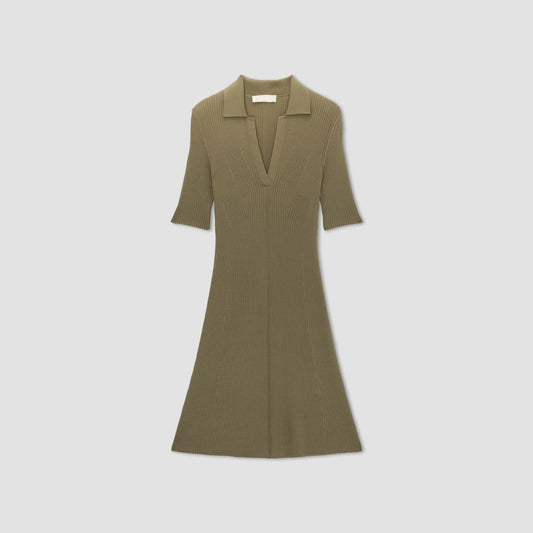 The Ribbed Short-Sleeve Polo Dress | Kalamata