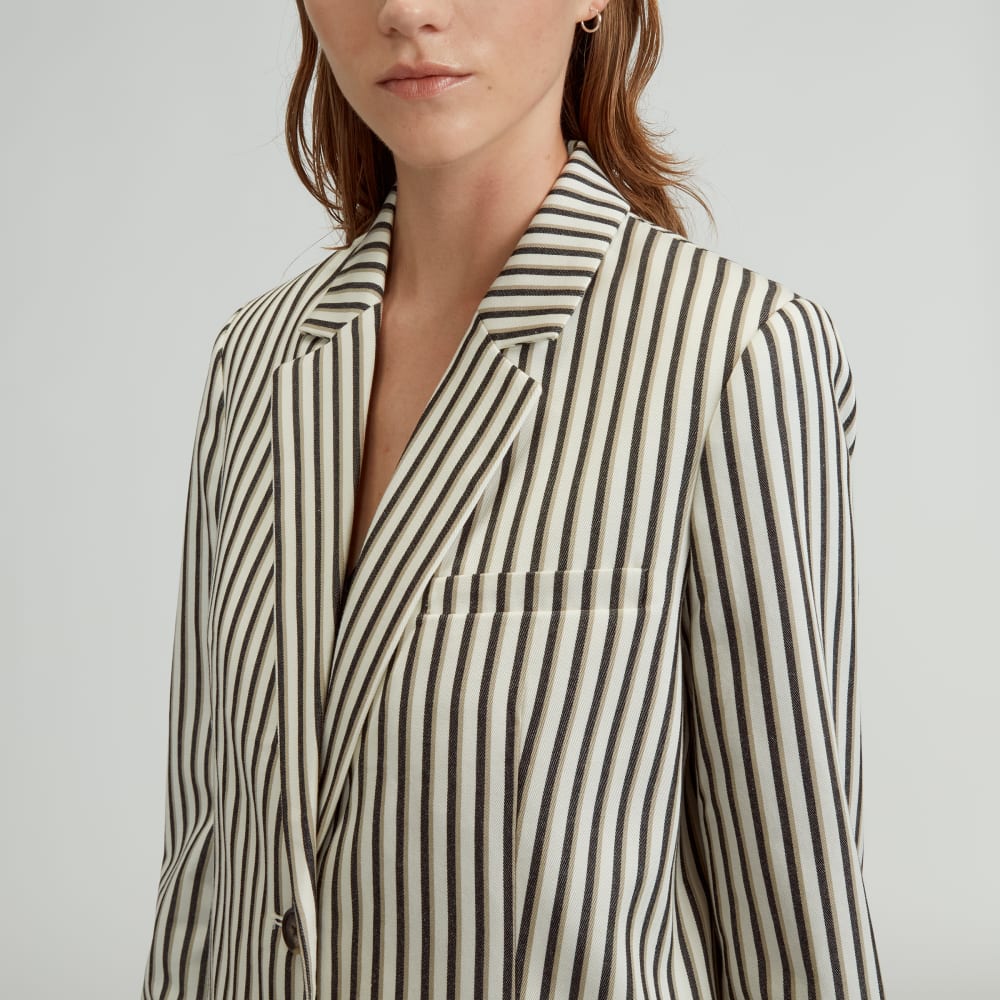 The Oversized Blazer in Buttersmooth | Ombre Stripe