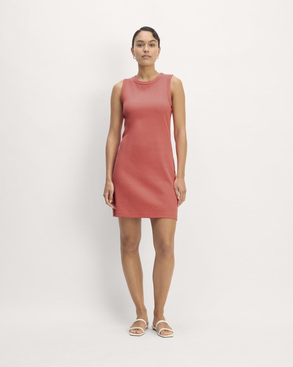 The Ribbed Mini Dress | Coral