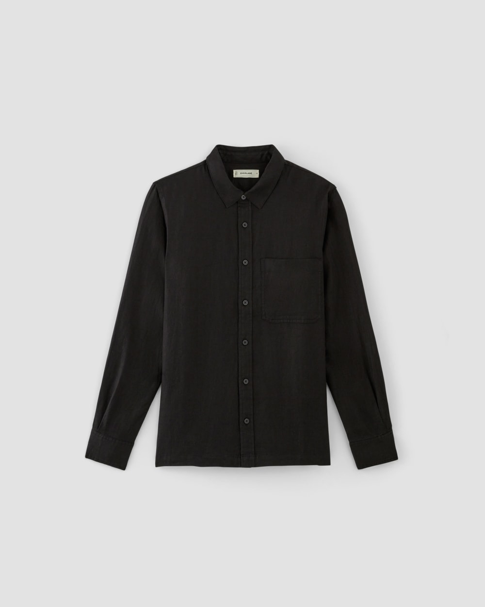 The Linen Straight Hem Shirt | Black