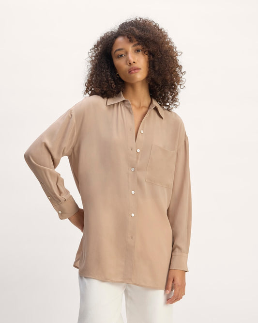 The Boyfriend Shirt in Washable Silk | Chanterelle