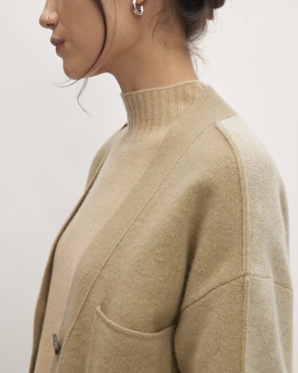 The Good Merino Wool Cardigan | Light Camel / Dark Oat