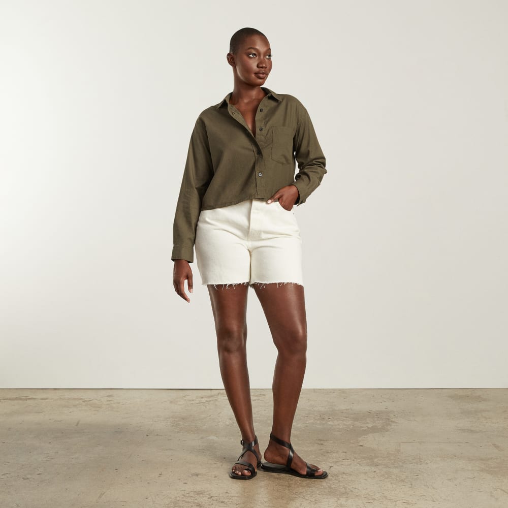The Way-Short Shirt in Silky Cotton | Beech