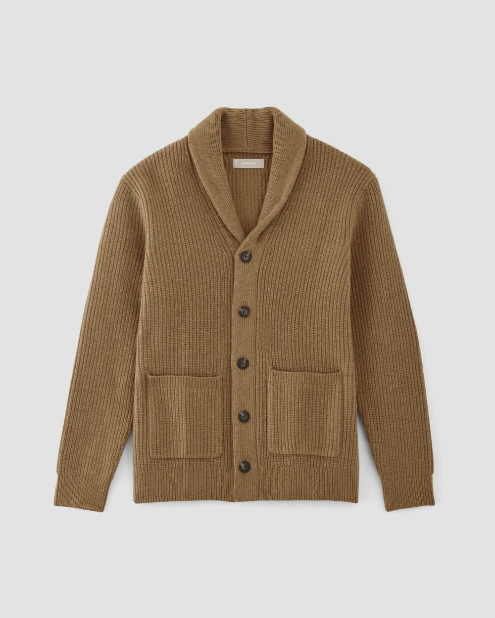 The Felted Merino Shawl Collar Cardigan | Deep Camel