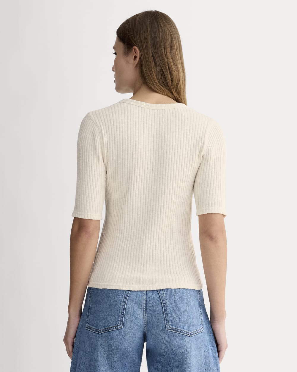 The Rib-Knit Short-Sleeve Henley | Bone
