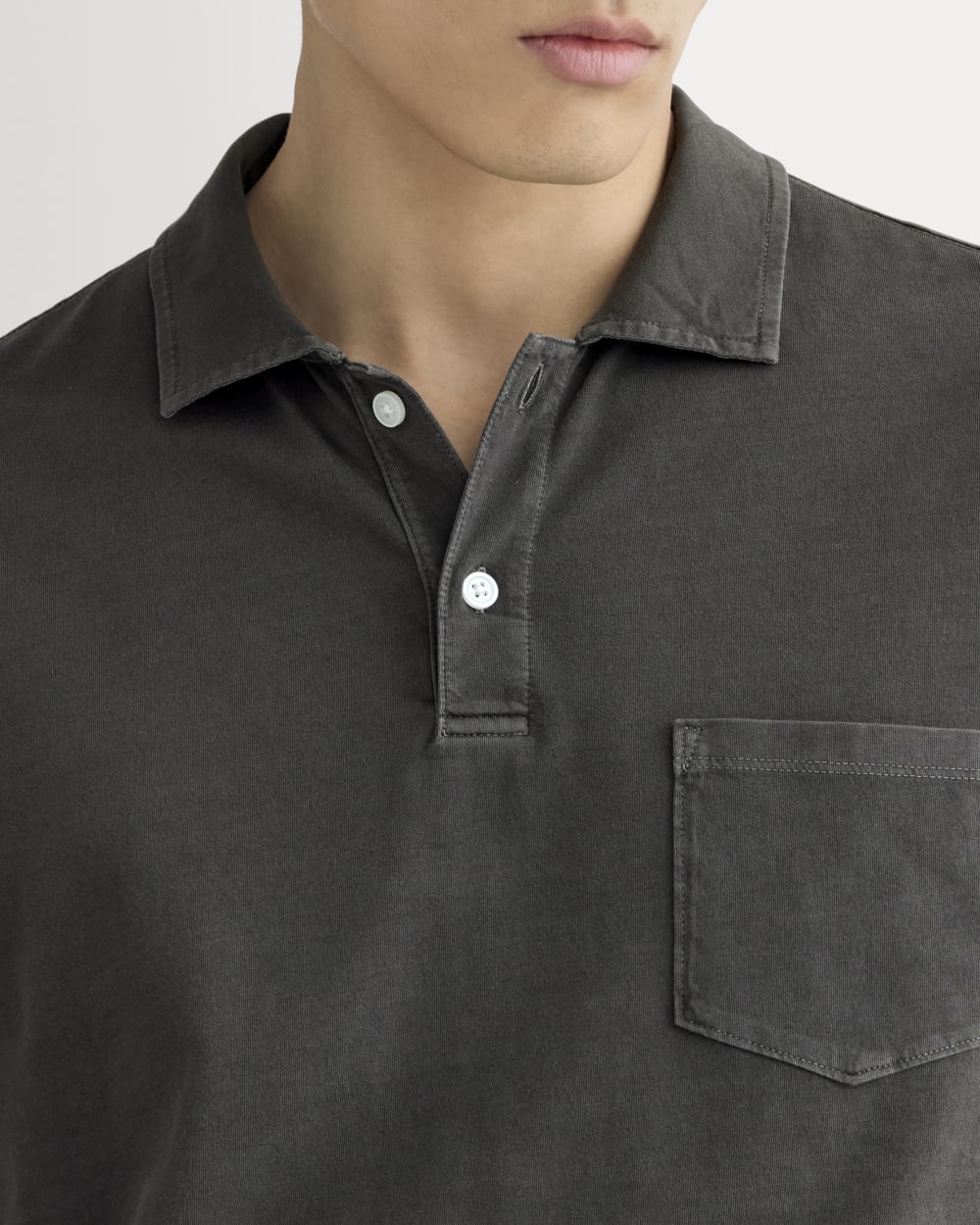 The Essential Organic Garment-Dyed Polo | Black