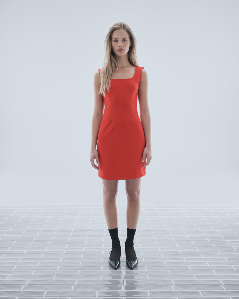 The Dream Square-Neck Dress | Classic Red