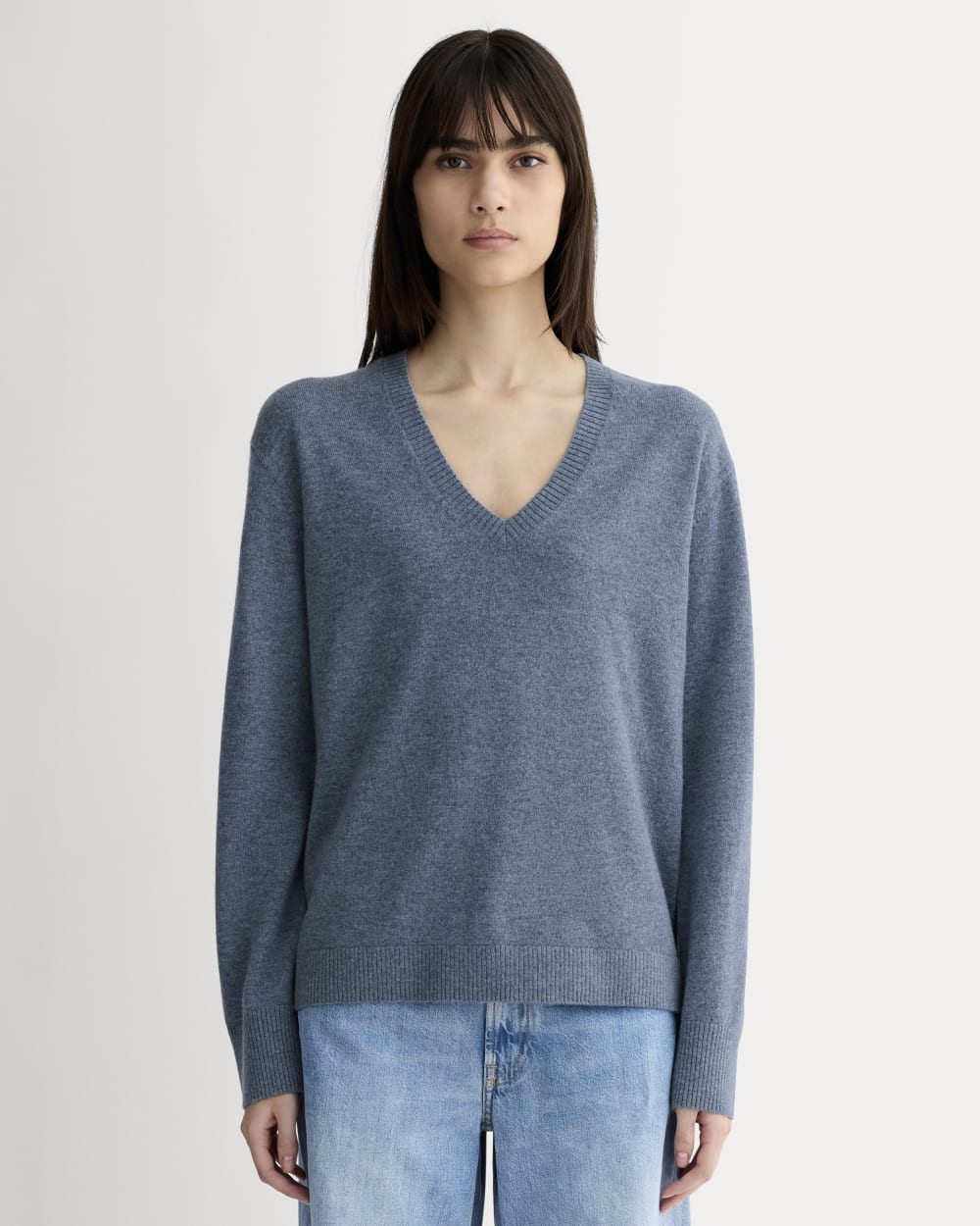 The Classic V in Cashmere | Denim Blue