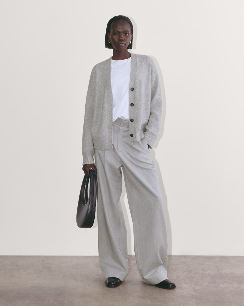 The Cocoon Cardigan in Plush Cotton | Heathered Grey