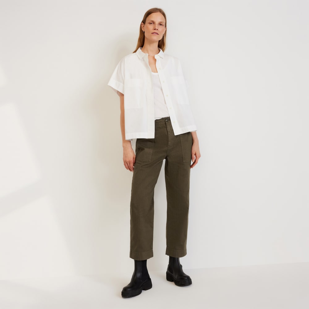 The Organic Cotton Herringbone Pant | Beech