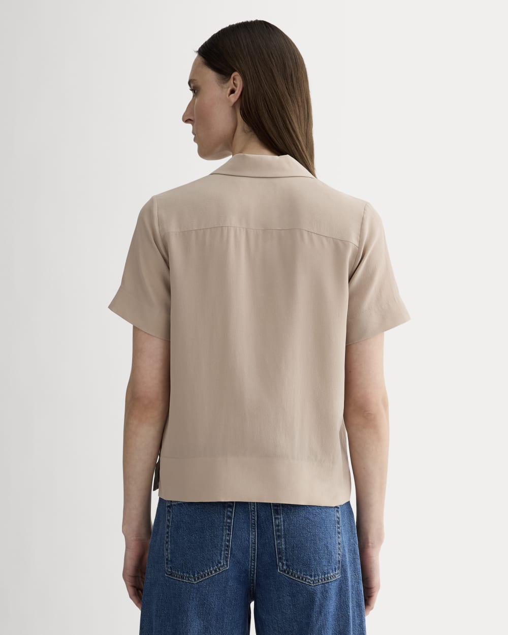 The Notch Shirt in Washable Silk | Burnt Sugar
