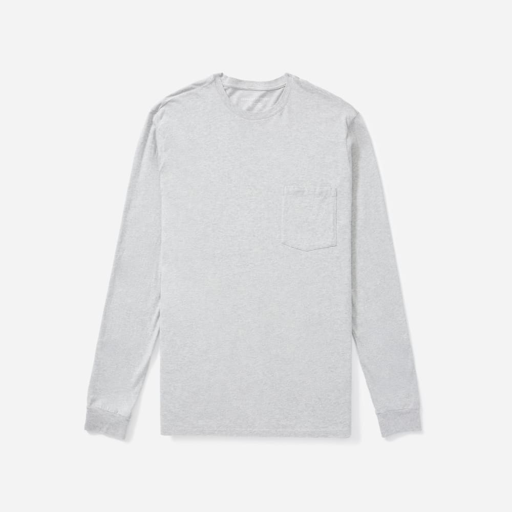The Organic Cotton Long-Sleeve Pocket Tee |  Heathered Grey