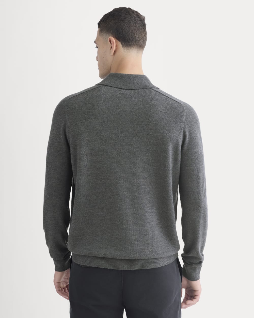 Ultrasoft Polo Sweater | Heather Mid Charcoal