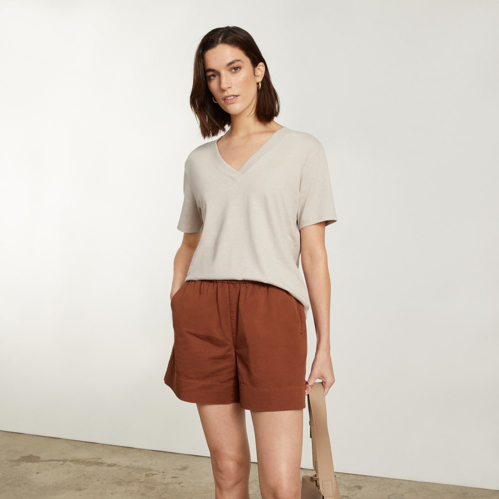 The Vintage V-Neck Hemp Tee | Moonlit Cloud