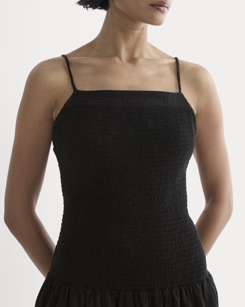 The Gauze Open-Back Dress | Black