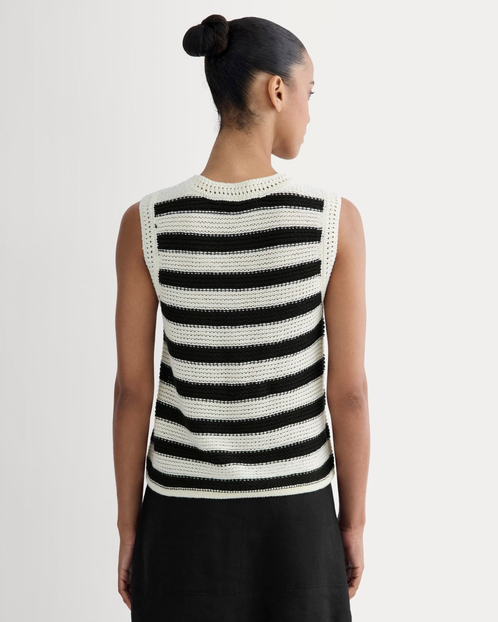 The Organic Cotton Open-Stitch Tank | Canvas / Black