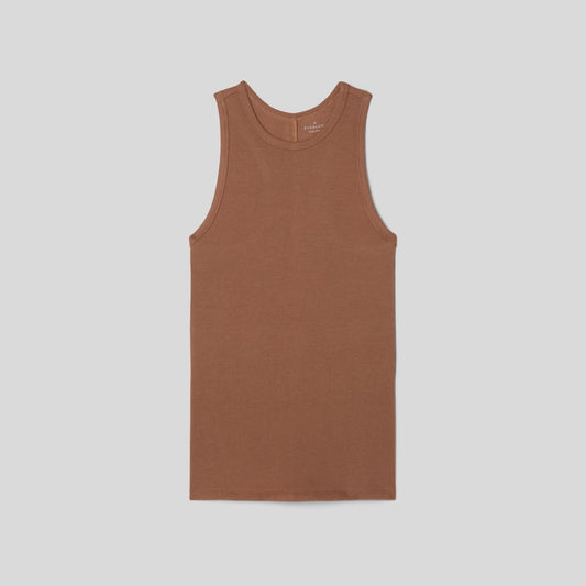 The Luxe Rib Racerback Tank | Carob Brown