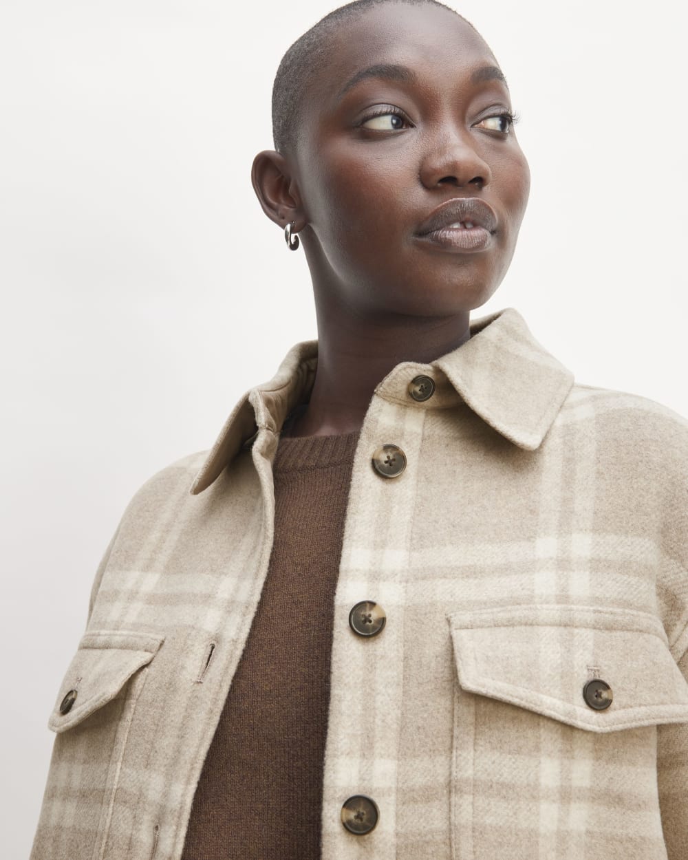 The Italian ReWool® Oversized Shirt Jacket | Taupe / Cream