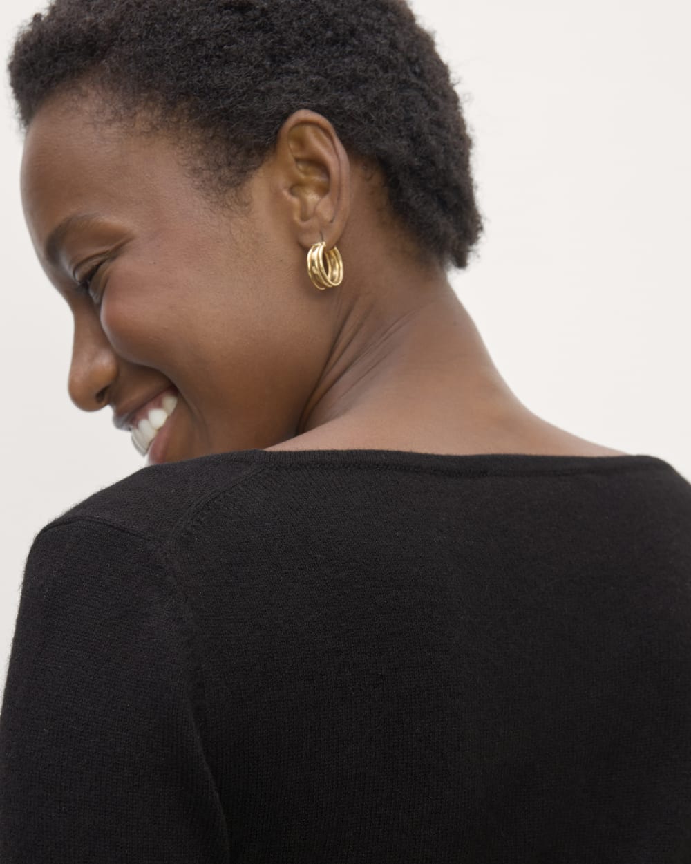 The Square Neck in Cashmere | Black