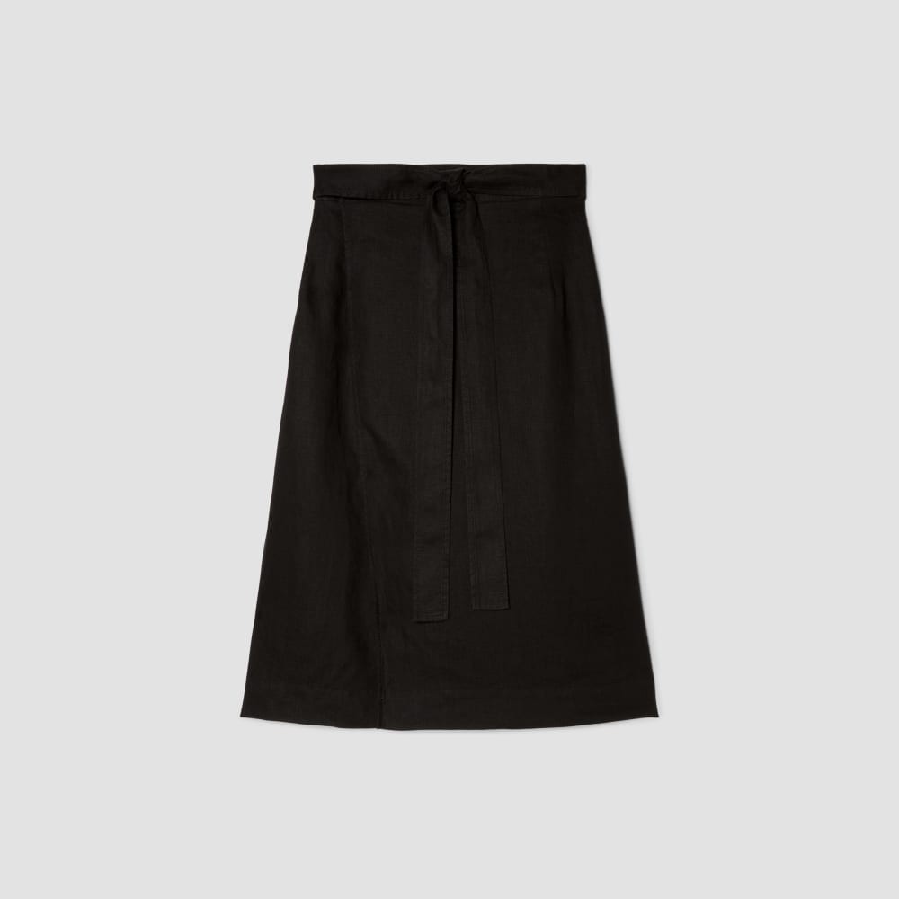 The Linen Wrap Skirt | Black